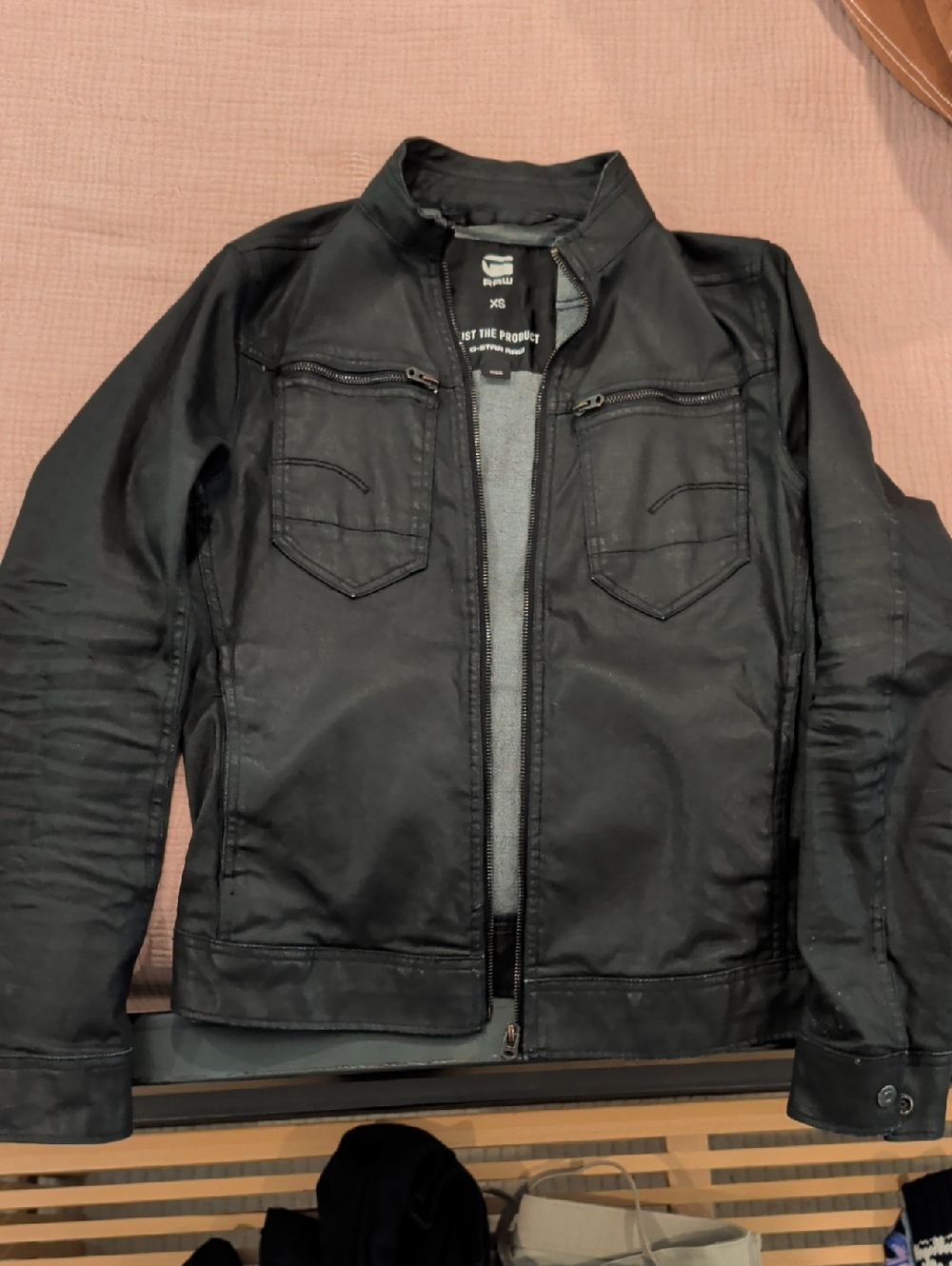 GStar Raw Men's Black Casual Zip-Front Jacket